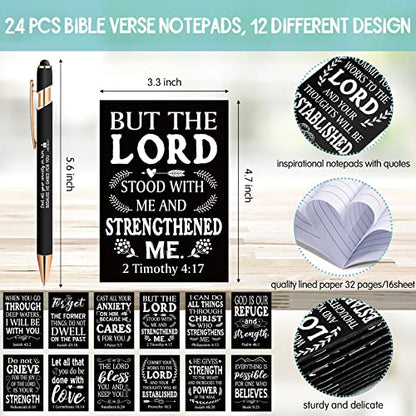 Estune 48 Pcs Christian Notebook Pen Set, Bible Gifts Bulk, Classic Style - style: Classic Style