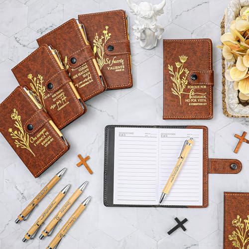 Spakon 20 Pcs Christian Prayer Journals with Pens, Spanish Bible Words - style: Spanish Bible Words