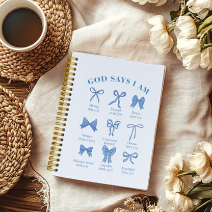 Christian Blue Journal Notebook,Bible Study Journal for Women - color: Blue