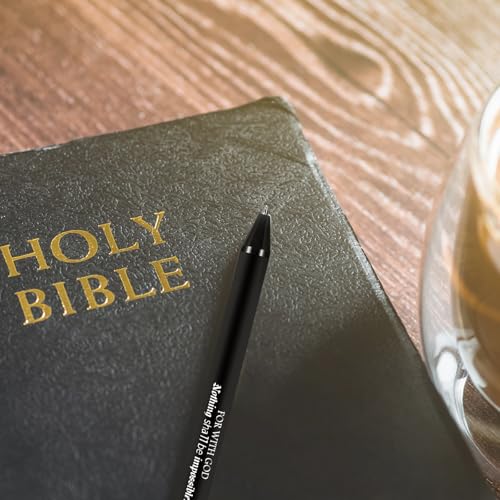 Cholemy 200 Pcs Christian Bible Verse Pens Bulk, Black Retractable Ink