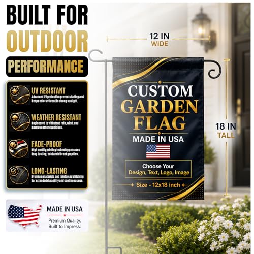 Personalized custom garden flags for outside by BCB 12x18, Printed in USA - color: Garden Flag