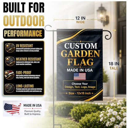 Personalized custom garden flags for outside by BCB 12x18, Printed in USA - color: Garden Flag