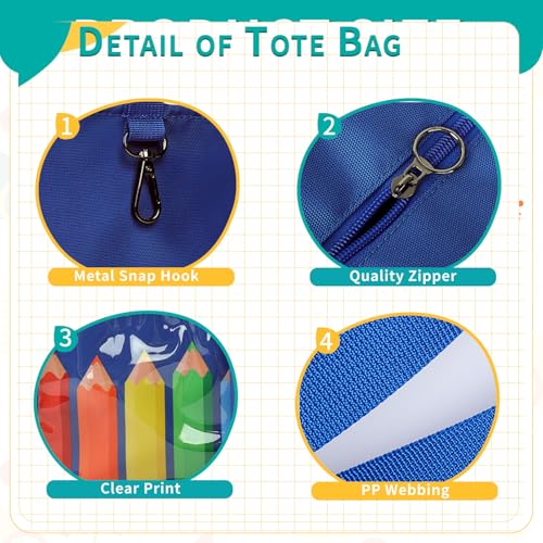 Kids Cute Tote Bags for Boys Girls Ages 4-16,Handbags with Pencil Case, Book Tote Bags with Zipper for School and Playtime (crayon) - color: Crayon
