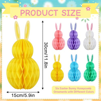 6Pcs Easter Honeycomb Centerpiece Table Bunny Decorations Supplies - style: Easter Style