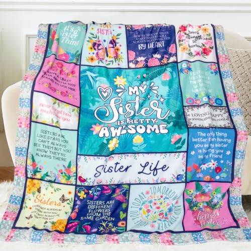 Sister Gifts Blanket, Sister Birthday Gifts Ideas 60"X50" - color: Green-sister