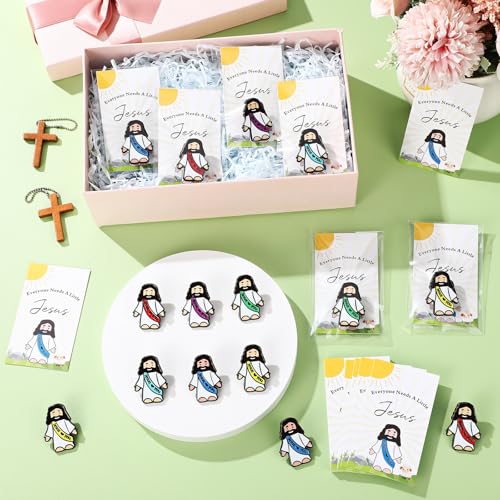 Landical 24 Set Jesus Pins Enamel with Cards,6 Colors + Classic Style - style: 6 Colors + Classic Style