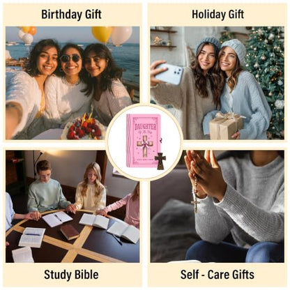Personalized Daughter Bible Verse Box, 150 Prayer Cards, Custom Name with Keychain, Bible Verses With Wooden Box for Emotion, Inspirational Scriptures, Christian Bible Gifts for Women - color: Daughter Bible