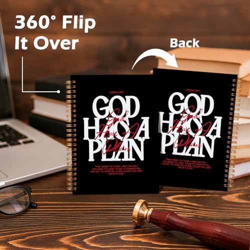CFFJLHN GOD Has a Plan Christian Notebook, Journal for Bible Study, Christian Gift For Women, God Says I Am Prayer Journal, Scripture Hardcover Spiral Notebook 5.5x8.3 in - color: 10
