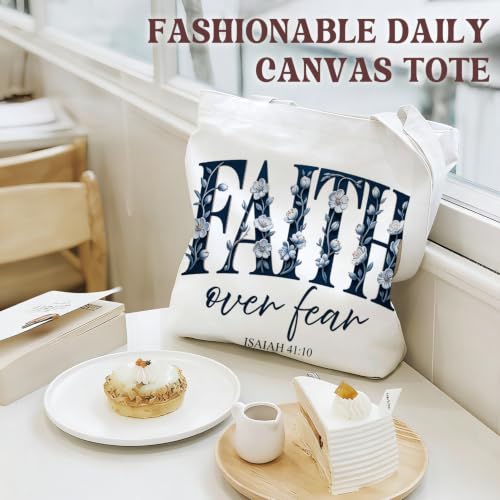 Bible Tote Bags Cute Christian Preppy Canvas Tote Bag Christian Gifts for Women Reusable Shopping Bags(Parent) - color: Faith-1