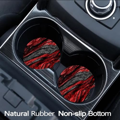 3.5 Inch Car Coasters for Cup Holders - Red Wood Grain - color: Red Wood Grain, size: 3.5 inch
