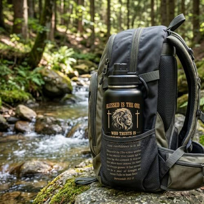 Christian Gifts for Men Stainless Steel Water Bottle 32 oz Religious Gifts - color: Christian