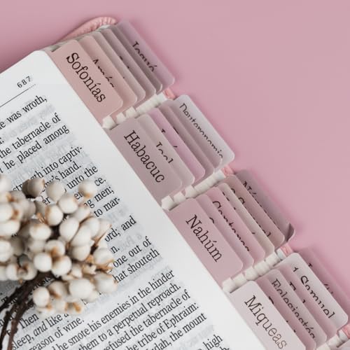 UPAFEXXI-Spanish Laminated Bible Tabs for Women and Men(Pink) - color: Spanish Pink