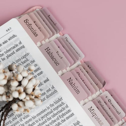 UPAFEXXI-Spanish Laminated Bible Tabs for Women and Men(Pink) - color: Spanish Pink