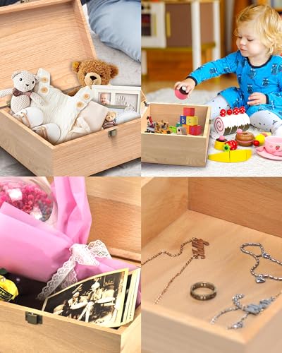 EXISTING Wooden Memory Keepsake Box, Floral Heart Engraved Keepsake Boxes - color: Yellow