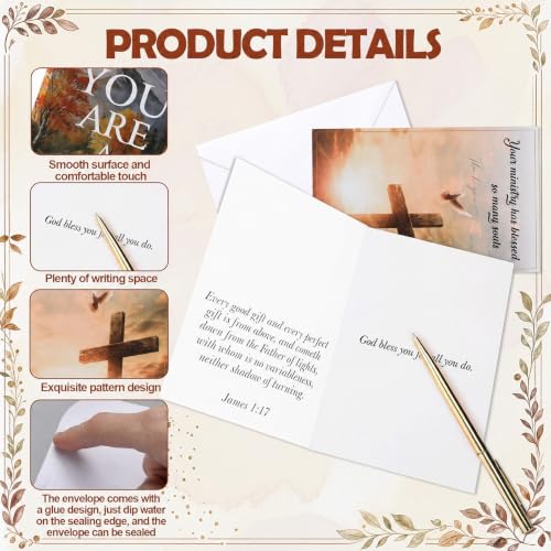 Gersoniel 36 Sets Pastor Appreciation Cards, with Envelopes, Fall - style: Fall