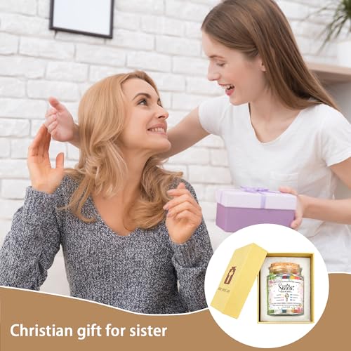 Bozidol Sisters Gifts from Sister, Bible Verse Jar, 90 Color-Coded Scriptures for Encouragement, Inspirational Christmas Graduation Birthday Christian Gifts for Women Girls Friends - color: Sister