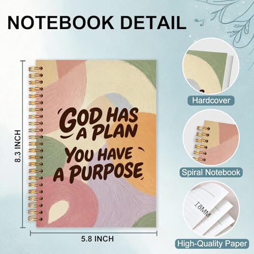 Abstract Christian Spiral Notebook 5.5x8.3 - color: White Abstract Christian