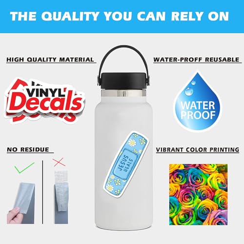 Jesus Heals Bandage Sticker 3Pcs Jesus Christian Girly Decals Vinyl Waterproof Journaling Inspirational Religious Healing Quotes Stickers for Water Bottles, Phone Laptop - color: Jesus Heals