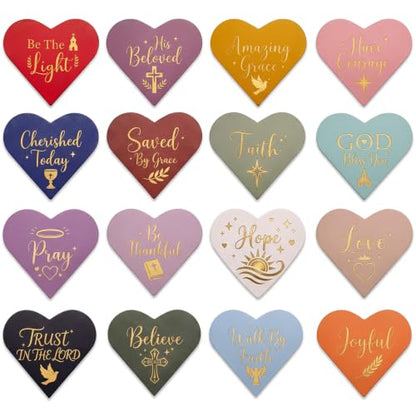 Resurhang 112 Pcs Christian Heart Magnetic Bookmarks Bible Verses Bookmarks Christian Gift for Women Men Inspirational Religious Motivational Page Clips for Club Church Book Lovers Reading Gifts - style: Christian