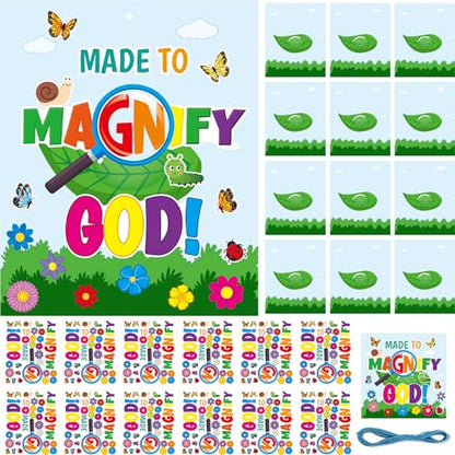 WorldBazaar 12 Pack VBS Magnify God Crafts for Kids Classroom Decor