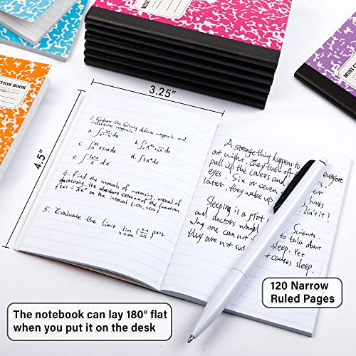 feela 70 Pack Mini Composition Notebook Bulk, Cute Pocket Composition Note Pad, Small Journal Notebooks for Students College School Supplies, 4.5" X 3.25", Narrow Ruled, 5 Pastel Marble Covers - color: 70 Pack 5 Pastel Colors