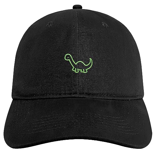 Trendy Apparel Shop Dinosaurs Embroidered Cap Premium Cotton Dad Hat - color: Black