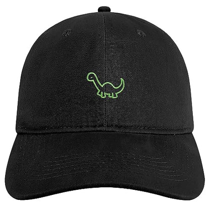 Trendy Apparel Shop Dinosaurs Embroidered Cap Premium Cotton Dad Hat - color: Black