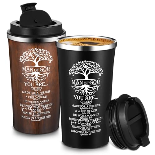Ziliny 2 Sets Man of God Tumbler,Christian Gifts for Men,