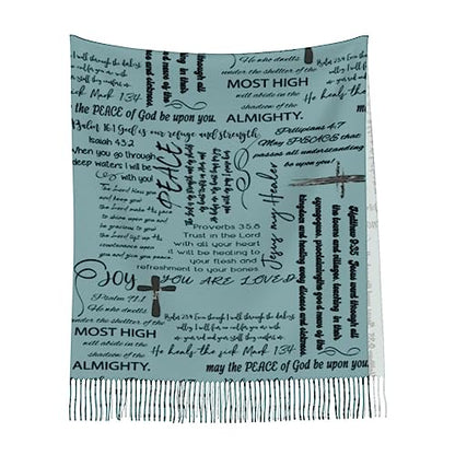 YQIUSM Prayer Shawls Healing Inspirational Scripture Bible Verse Religious Shawl Wrap Blanket Scarf