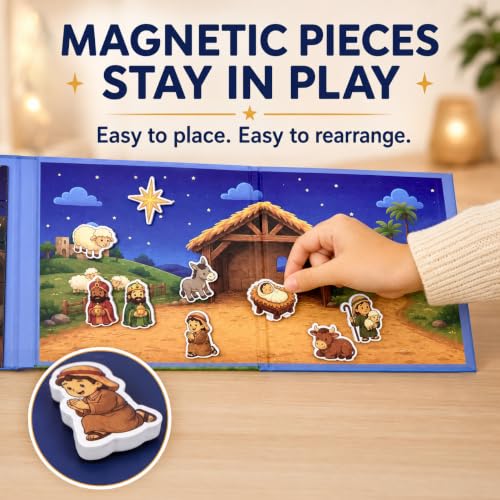 Travofun 20-Piece Magnetic Nativity Puzzle & Playset, Bible Story, Ages 3-6 - style: Nativity (Puzzle + Story Play)
