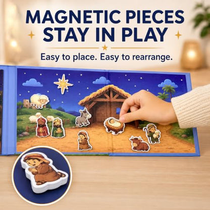 Travofun 20-Piece Magnetic Nativity Puzzle & Playset, Bible Story, Ages 3-6 - style: Nativity (Puzzle + Story Play)