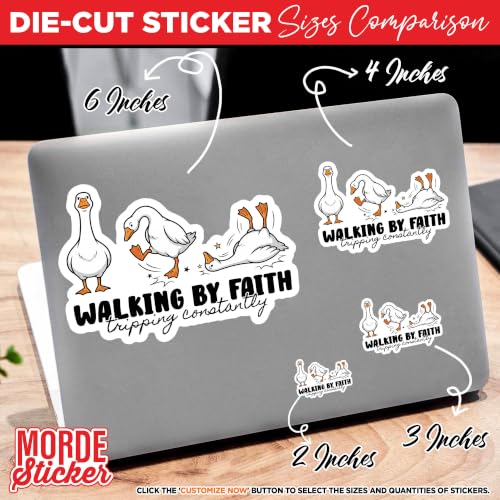 (3Pcs-3") Walking By Faith Tripping Constantly Sticker Funny Christian Faith Humor Bible Religious Die-Cut Waterproof Vinyl Sticker for Hard Hat Laptop Water Bottle Phone Kindle Decal Gifts 3 Inches - size: 3x3"