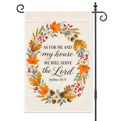 As For Me And My House We Will Serve The Lord Fall Garden Flag