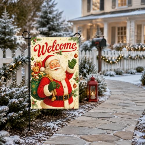 Louise Maelys Christmas Santa Claus Garden Yard Flag 12x18 Inch - color: Multi-10