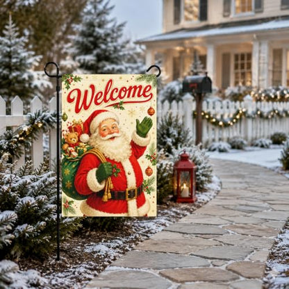 Louise Maelys Christmas Santa Claus Garden Yard Flag 12x18 Inch - color: Multi-10