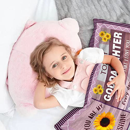 Quilazy Goddaughter Gifts from Godmother Godfather Godparents, God Daughter Gift Blanket, Christian Christmas Baptism First 1st Communion Confirmation Gifts for Teen Girls Women Blanket 60"X 50" - color: Purple（goddaughter）, size: 60"x50"