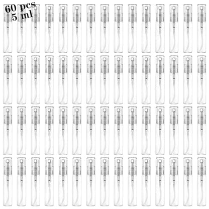 Mini Spray Bottle 5ml, Refillable Glass Spray Bottle, Glass Bottle Atomizer, Perfume Mouthwash Atomizer for Cleaning Refillable Container for Travel, Essential Oils, Perfume 60 Pcs, 5ml - size: 60PCS,5ML
