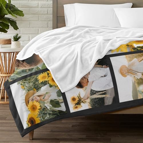 inkArts Custom Blanket with Photo, Personalized Blanket, Customized Photo Blankets, Customizable Picture Blankets, Personalized Anniversary Couple Gifts for Women Men Her Him Girlfriend Boyfriend - color: 7 Photos