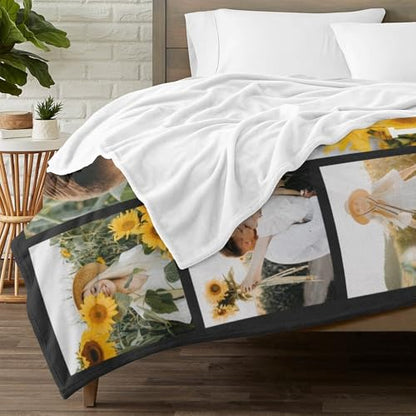 inkArts Custom Blanket with Photo, Personalized Blanket, Customized Photo Blankets, Customizable Picture Blankets, Personalized Anniversary Couple Gifts for Women Men Her Him Girlfriend Boyfriend - color: 7 Photos