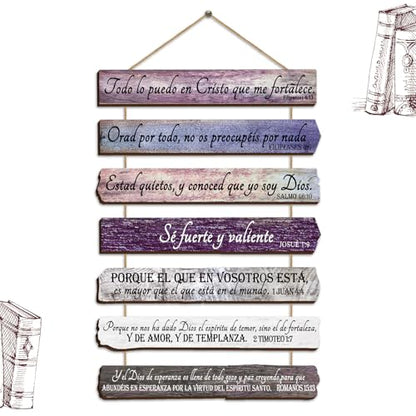Yookeer 7 Tier Christian Wall Art Bible Verses Purple Spanish Style - color: Purple, style: Spanish Style