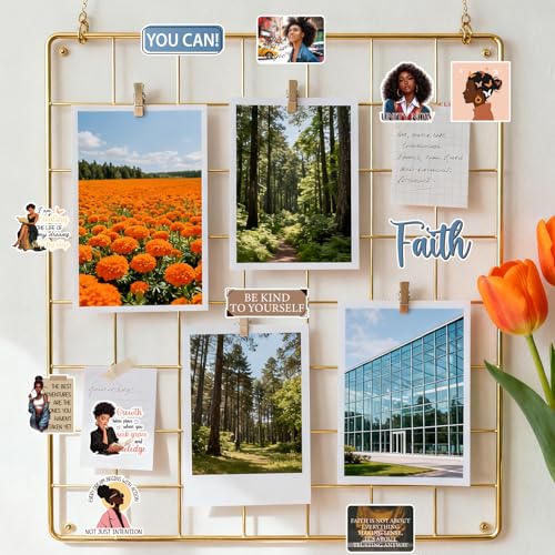 Black Girl Scrapbook Stickers - 50 Pcs Vision Board Supplies - color: Multicolor