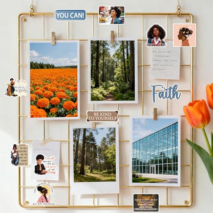 Black Girl Scrapbook Stickers - 50 Pcs Vision Board Supplies - color: Multicolor