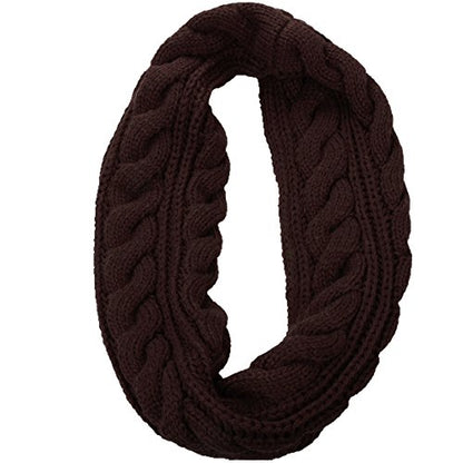 NEOSAN Womens Thick Ribbed Knit Winter Infinity Circle Loop Scarf - color: Twist Dark Chocolate
