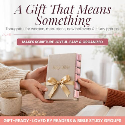 90 Christian Bible Tabs for Women & Teen Girls - Blush Pink - color: Blush Pink