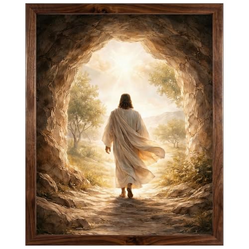 YYDESN He Is Risen Easter Wall Art Decor, Christian Resurrection Artwork, Empty Tomb Jesus Print, Religious Home Decoration, Faith Gift unframed (8x10) - size: 8x10