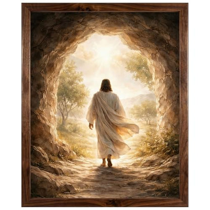 YYDESN He Is Risen Easter Wall Art Decor, Christian Resurrection Artwork, Empty Tomb Jesus Print, Religious Home Decoration, Faith Gift unframed (8x10) - size: 8x10