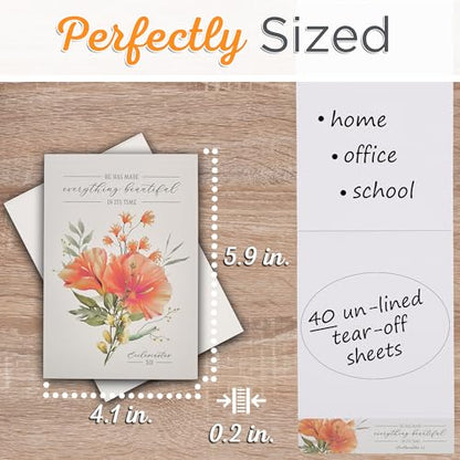 Christian Art Gifts Small Scripture Notepad for Women: Everything BeautifuI - color: Orange Floral