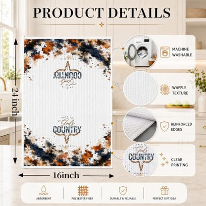Western Christian Kitchen Hand Towels 16x24 Inch - color: Western