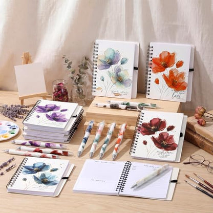 Resurhang 24 Sets/48 Pcs Christian Journals with Pens, Faith in Bloom - style: Faith in Bloom
