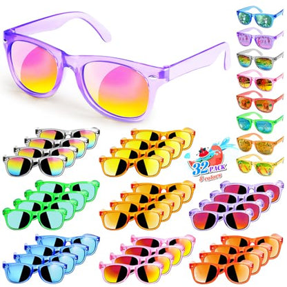 GKTZ Kids Sunglasses Party Favors - Boys Girls Valentines Day Gifts, Neon Sunglasses with UV 400 Protection for Kids Classroom Favors Birthday Goodie Bags Stuffers - 32 Packs - style: 32 Pack